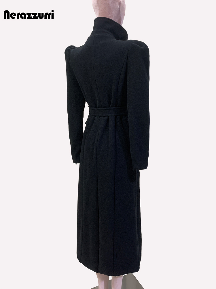 Tailored Coat Wool - Nerazzurri Autumn Winter Long Black Elegant
