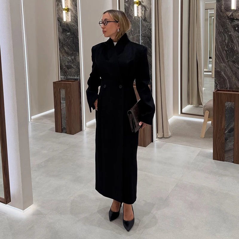 Women Stand Collar Double Brea - Tailored Coat Wool recension och pris