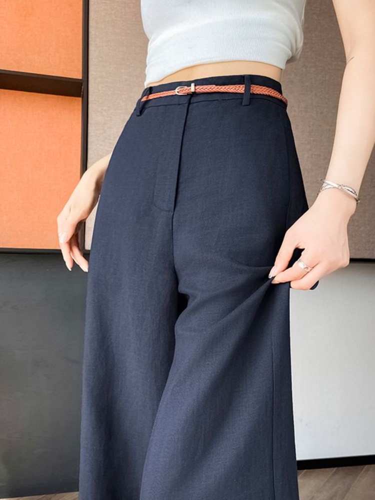 High Waist Narrow Cut Linen Co - Tailored Trouser Wide recension och pris