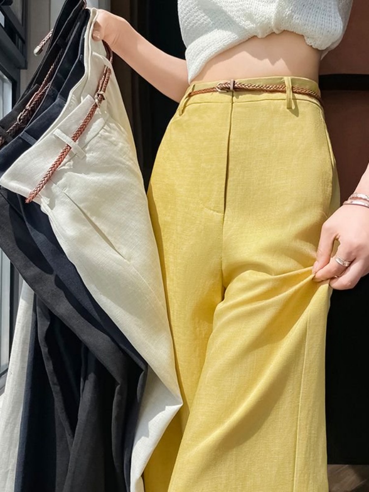 High Waist Narrow Cut Linen Co - Tailored Trouser Wide recension och pris