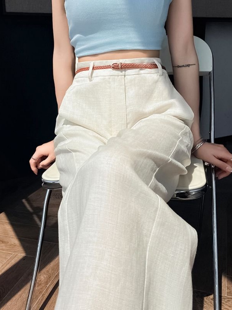 High Waist Narrow Cut Linen Co - Tailored Trouser Wide recension och pris
