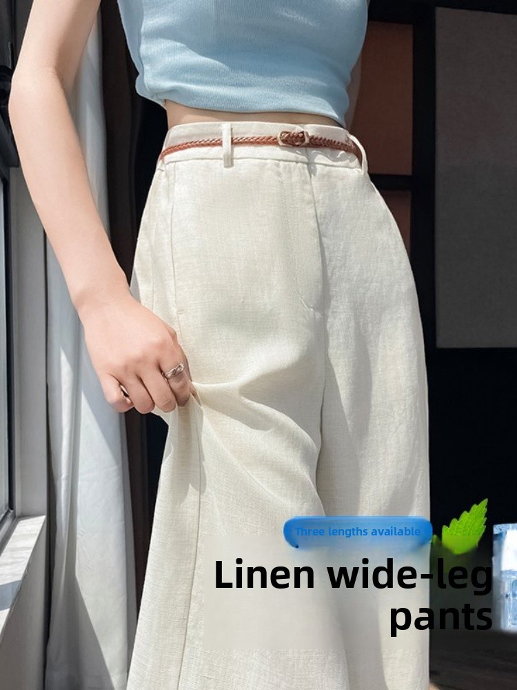 High Waist Narrow Cut Linen Co - Tailored Trouser Wide recension och pris