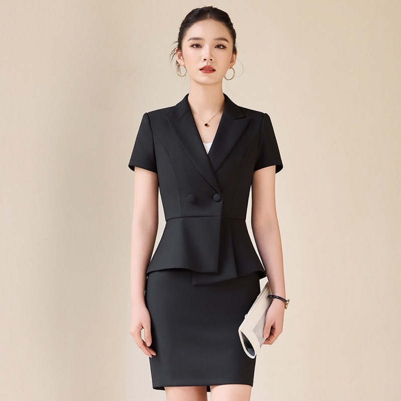 Gray short-sleeved suit for wo - Women'S Formal Wear Stores recension och pris