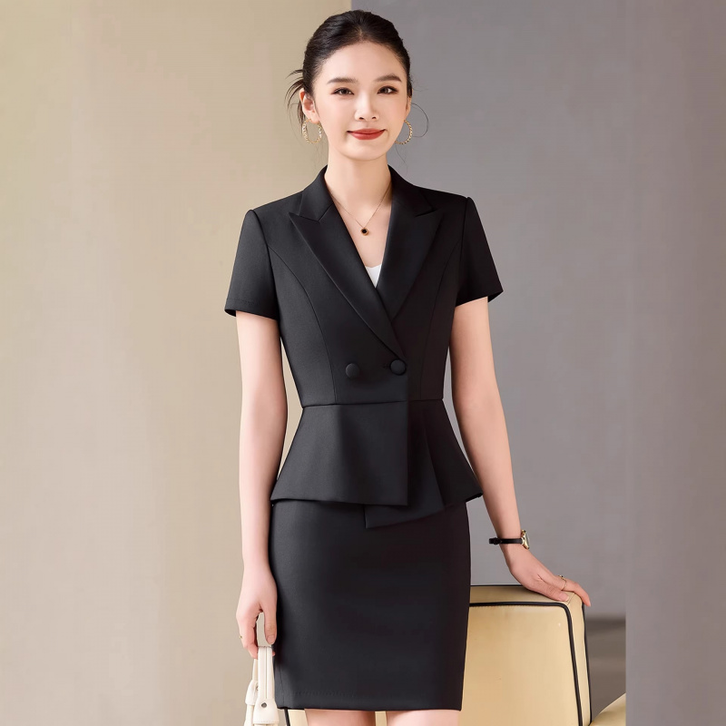 Gray short-sleeved suit for wo - Women'S Formal Wear Stores recension och pris