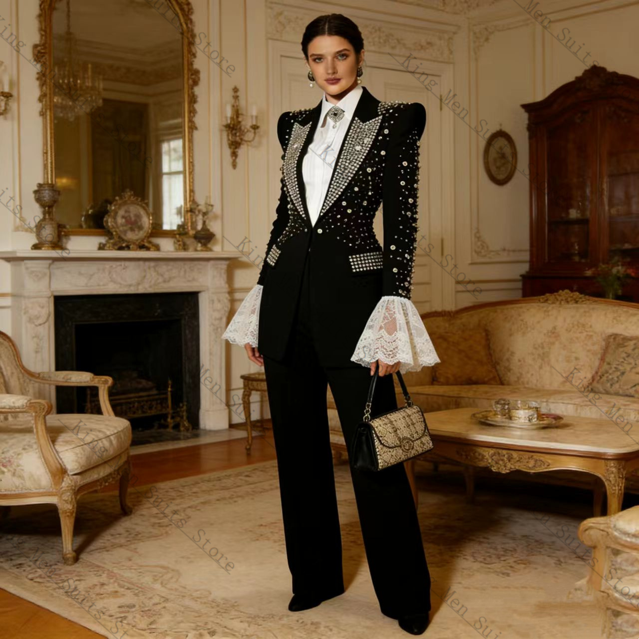Crystals Black Women Suit Set  - Women Luxury Formal Wear recension och pris