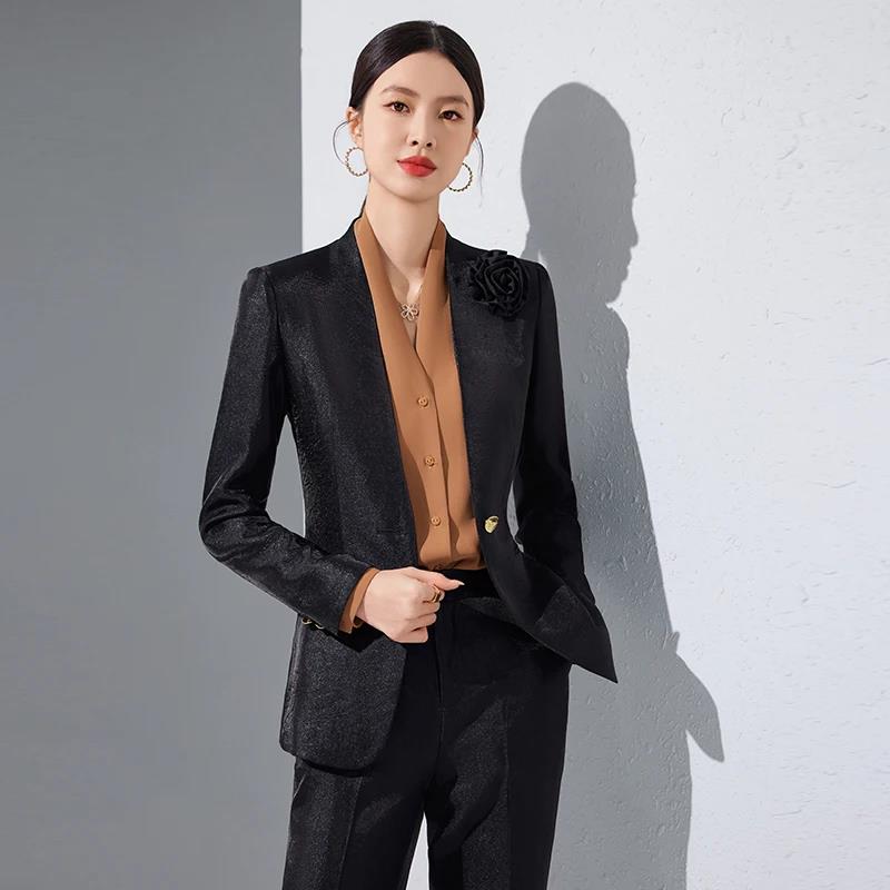 Women Blazer Pants Sets Gold A - Women Formal Wear Blazer Set recension och pris
