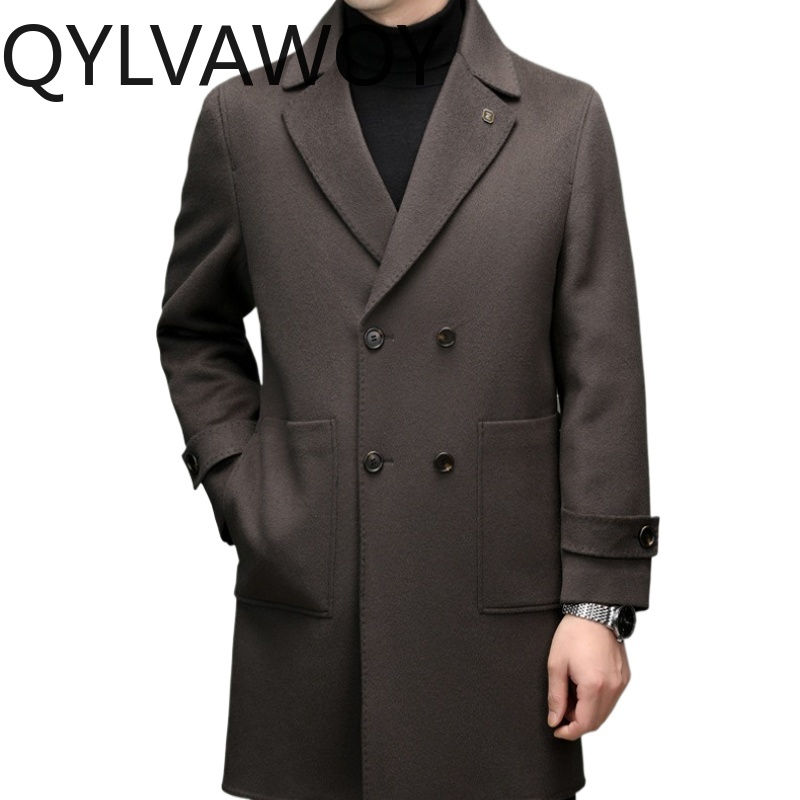QYLVAWOY 93% Wool Cashmere Men - Tailored Coat Wool recension och pris