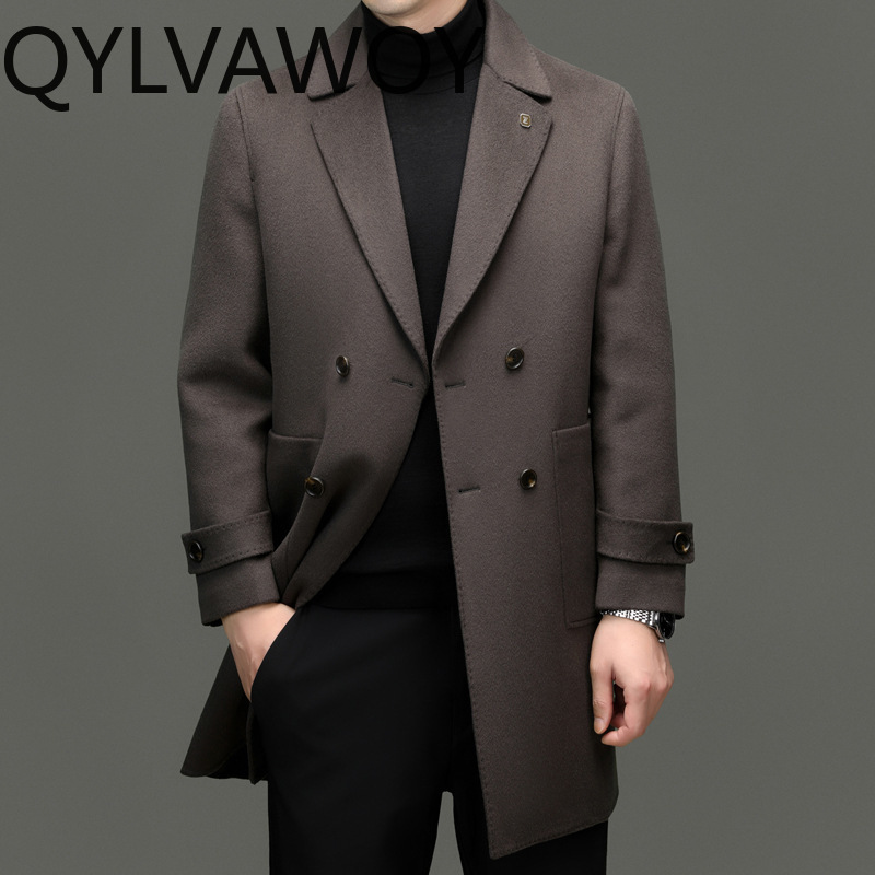QYLVAWOY 93% Wool Cashmere Men - Tailored Coat Wool recension och pris