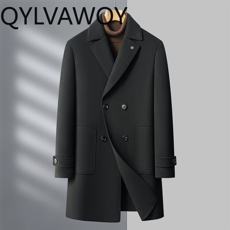 QYLVAWOY 93% Wool Cashmere Men - Tailored Coat Wool recension och pris