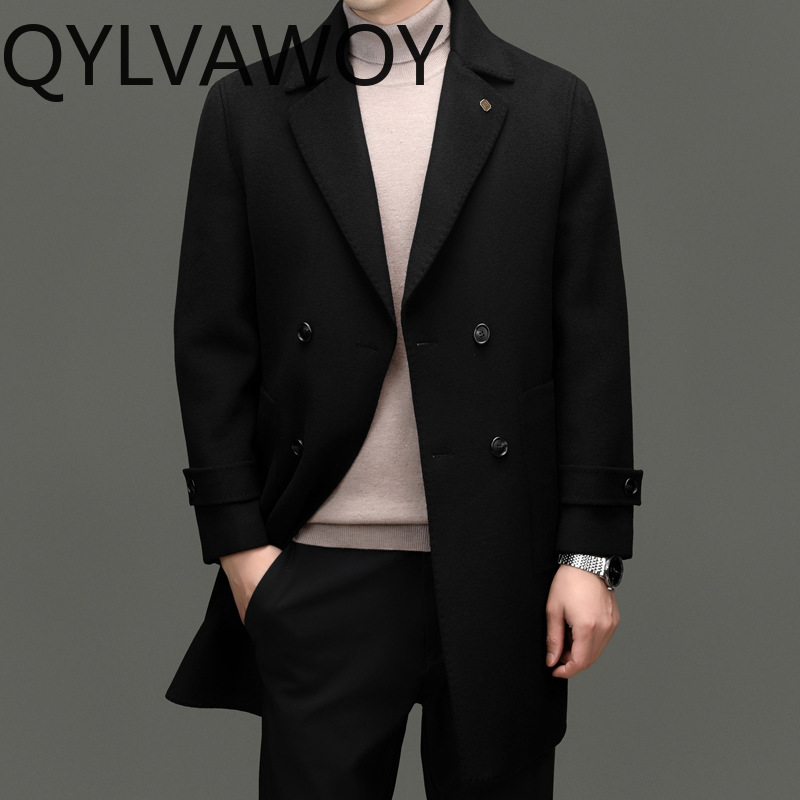 QYLVAWOY 93% Wool Cashmere Men - Tailored Coat Wool recension och pris
