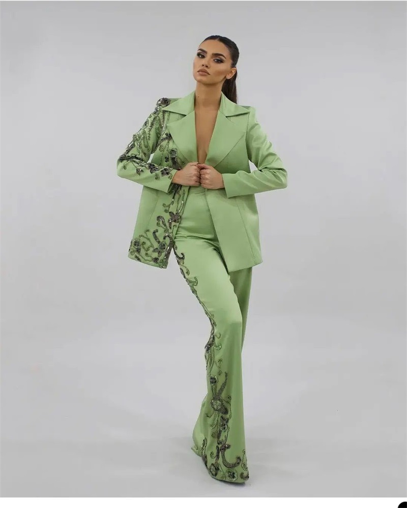 Designer Green Satin Women Sui - Women Luxury Formal Wear recension och pris