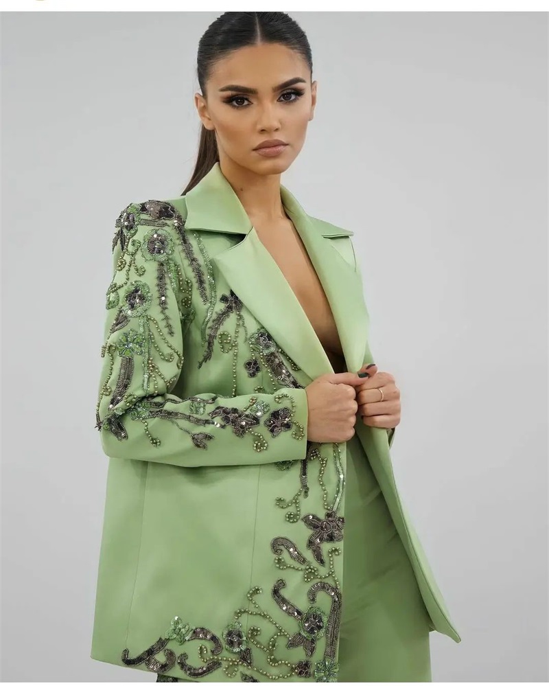 Designer Green Satin Women Sui - Women Luxury Formal Wear recension och pris