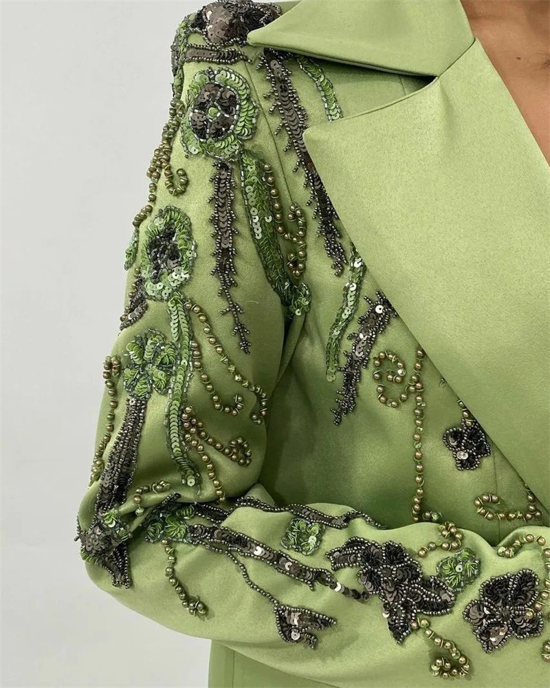 Designer Green Satin Women Sui - Women Luxury Formal Wear recension och pris