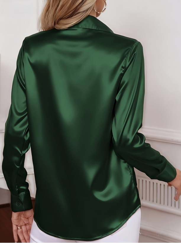 Women Satin Lapel Collar Blous - Women Formal Wear Office recension och pris