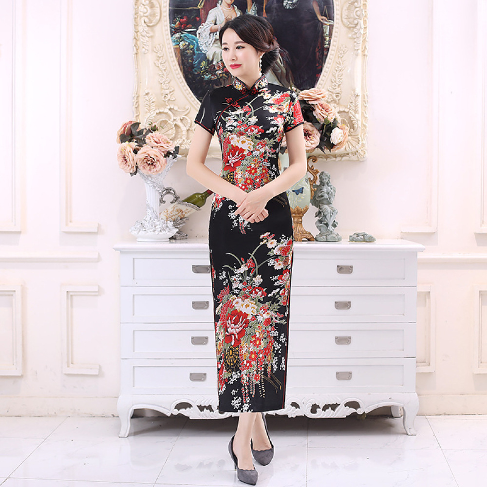 Classic Satin Cheongsam Long D - Women'S Formal Wear Plus Size recension och pris